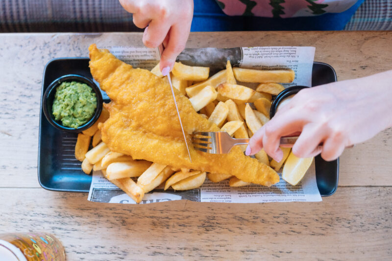 Delicious fish and chips served at The White Swan Hoddesdon, your local pub for great food and drinks.